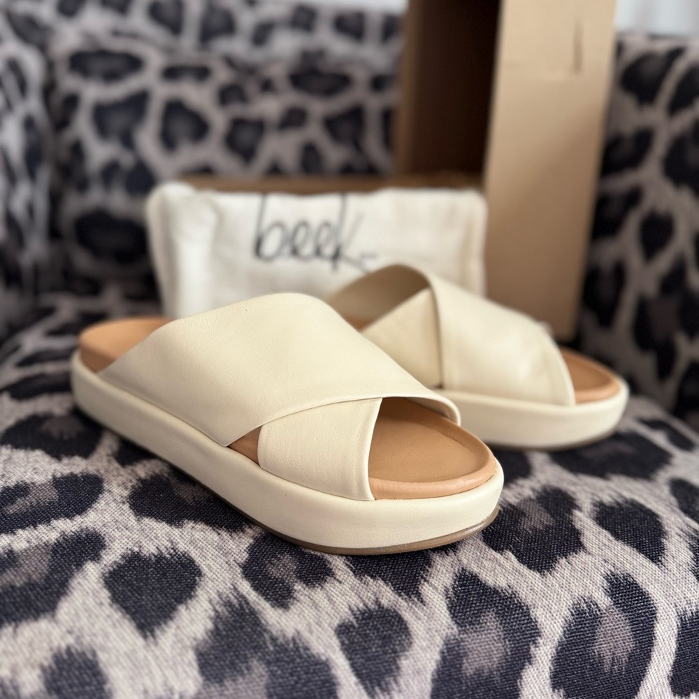 beek KITE Leather Sandals in Eggshell